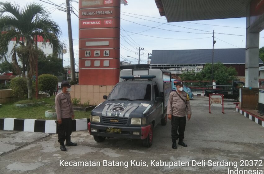  Paska Kenaikan BBM, Personil Polsek Batang Kuis Rutin Laksanakan Patroli Monitoring SPBU